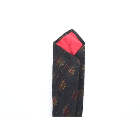 Vintage 60s Burberry Hardy Amies Rainbow Cross Hatch Skinny Silk Neck Dress Tie - Picture 5 of 7
